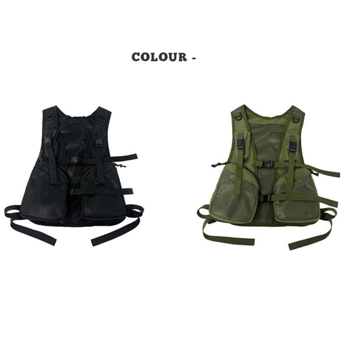 Crofta Vest Bag with Multiple Pockets Breathable Daypack for Biking Hunting Outdoor Green