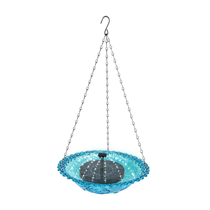 Crofta Hanging Bird Bath Sturdy 9 inch with Fountain for Garden Patio Outdoor Blue