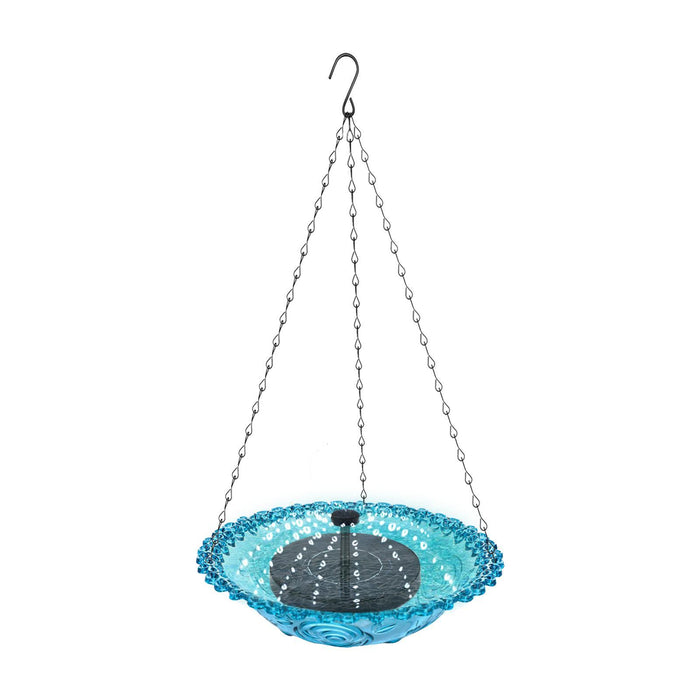 Crofta Hanging Bird Bath Sturdy 9 inch with Fountain for Garden Patio Outdoor Blue