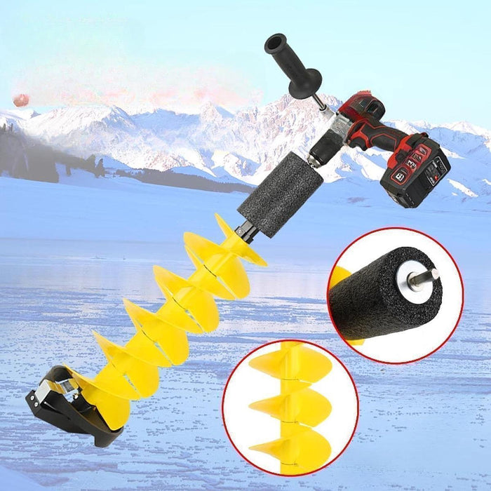 Crofta Ice Auger Bit Aluminum Alloy Ice Fishing Auger for Sea Fishing Winter Sports Yellow