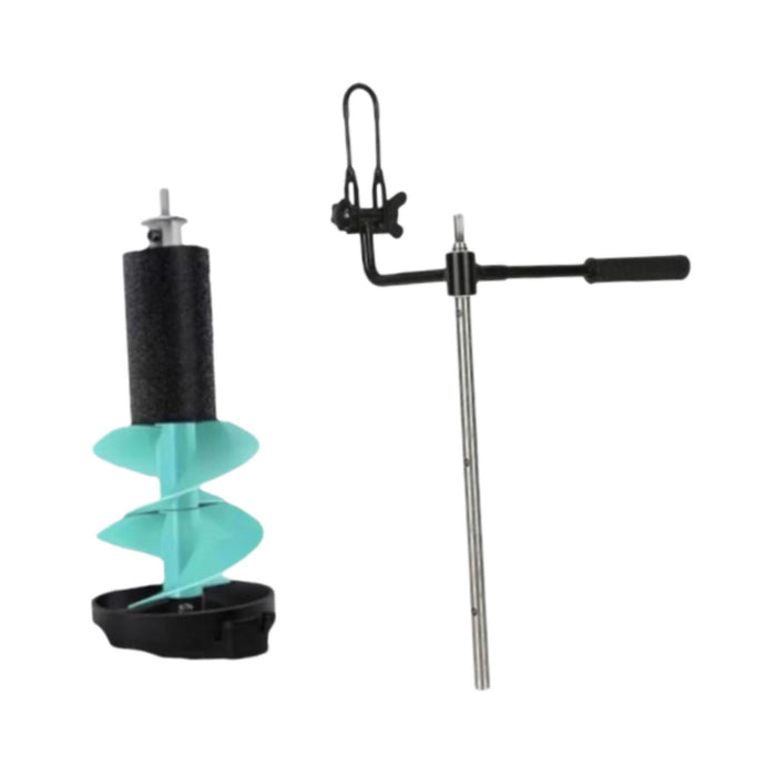 Crofta Ice Auger Aluminum Alloy Sturdy Portable Ice Drill Tool Ice Fishing Supplies 6 inch Short Blue