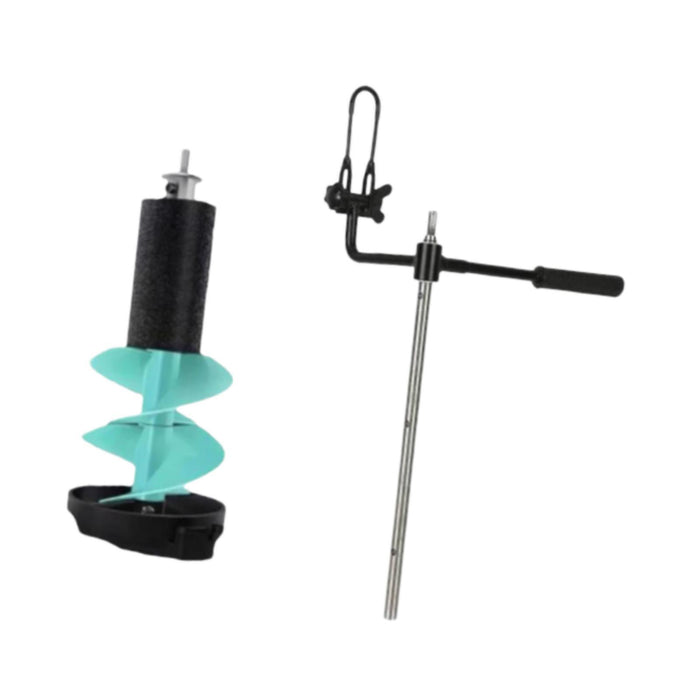 Crofta Ice Auger Aluminum Alloy Sturdy Portable Ice Drill Tool Ice Fishing Supplies 6 inch Short Blue