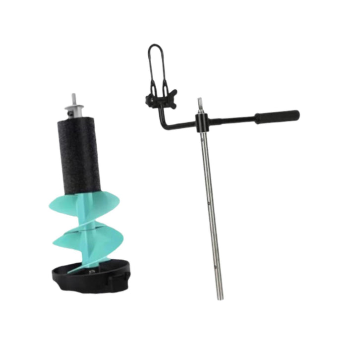 Crofta Ice Auger Aluminum Alloy Sturdy Portable Ice Drill Tool Ice Fishing Supplies 6 inch Short Blue