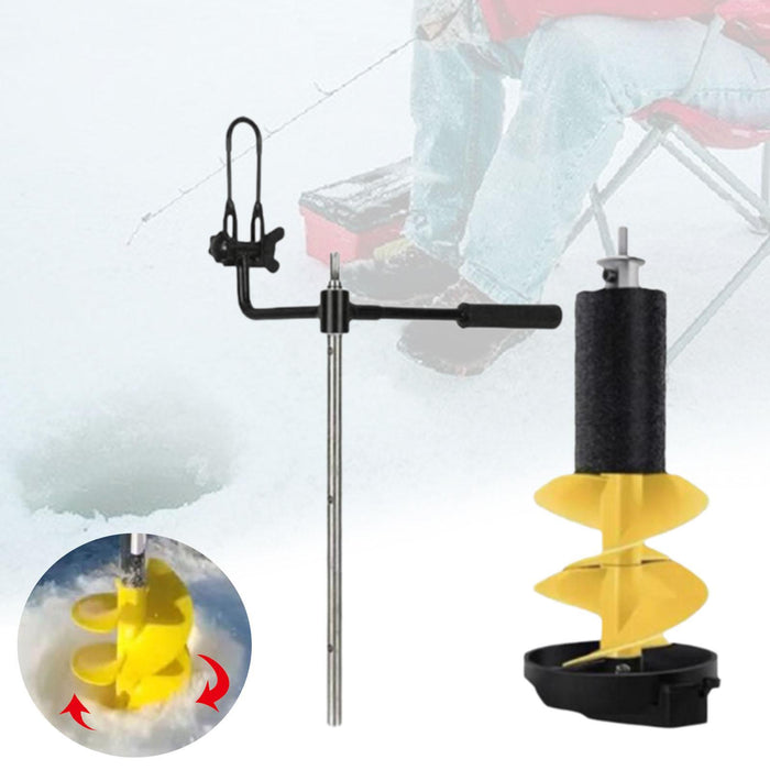 Crofta Ice Auger Aluminum Alloy Sturdy Portable Ice Drill Tool Ice Fishing Supplies 8 inch Yellow Float