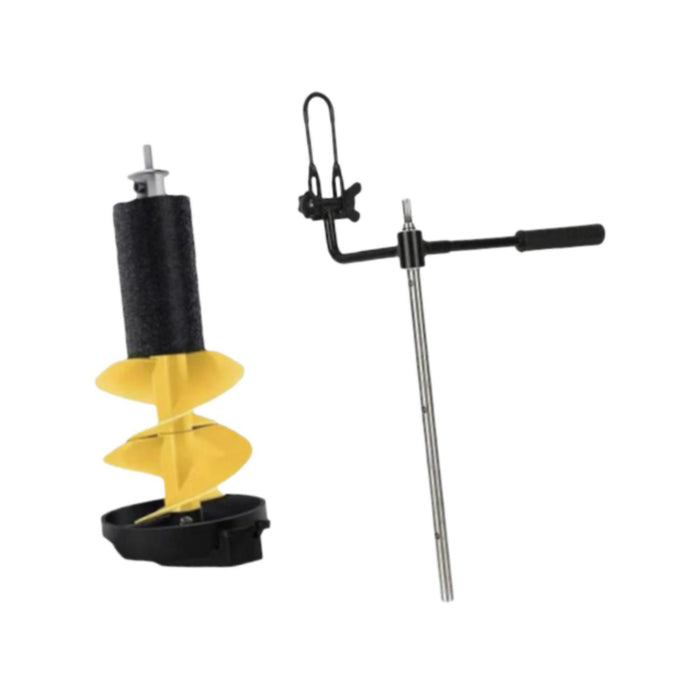 Crofta Ice Auger Aluminum Alloy Sturdy Portable Ice Drill Tool Ice Fishing Supplies 8 inch Yellow Float