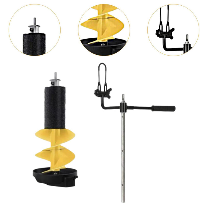 Crofta Ice Auger Aluminum Alloy Sturdy Portable Ice Drill Tool Ice Fishing Supplies 8 inch Yellow Float