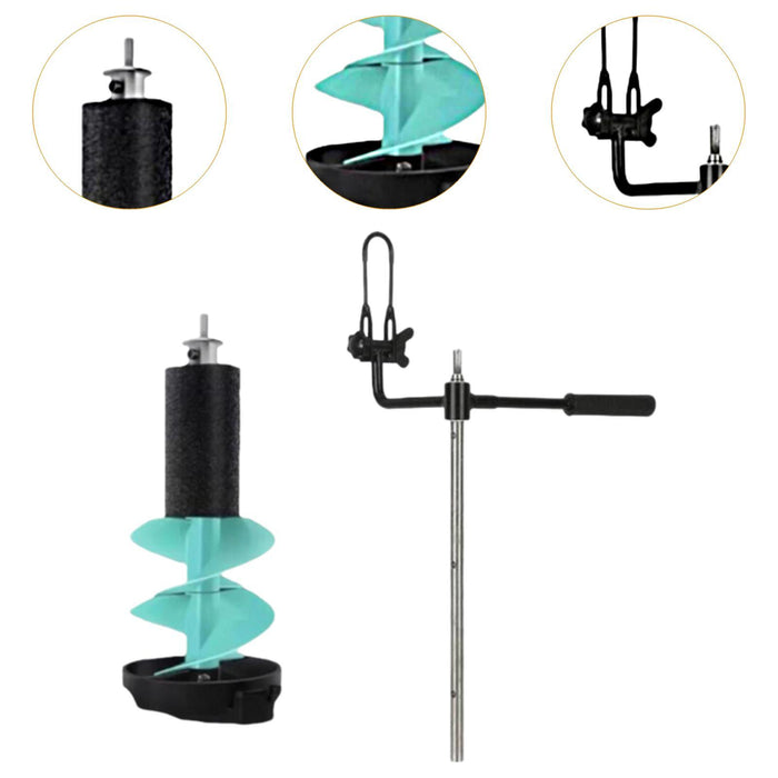 Crofta Ice Auger Aluminum Alloy Sturdy Portable Ice Drill Tool Ice Fishing Supplies 8 inch Blue Float