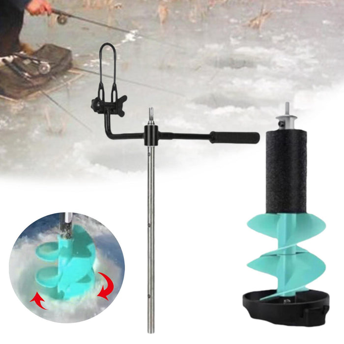 Crofta Ice Auger with Extension Rod Nylon Ice Fishing Auger Ice Fishing Accessories 6 inch Short Blue