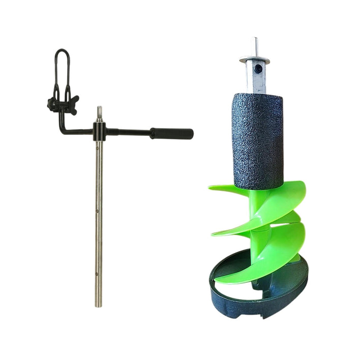 Crofta Ice Auger 8 inch Diameter Parts for Winter Sports Winter Fishing Ice Fishing with 50cm Rod