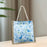 Crofta Womens Tote Bag Travel Tote Casual Handbag for Working Leisure Spring Summer Blue with Zipper