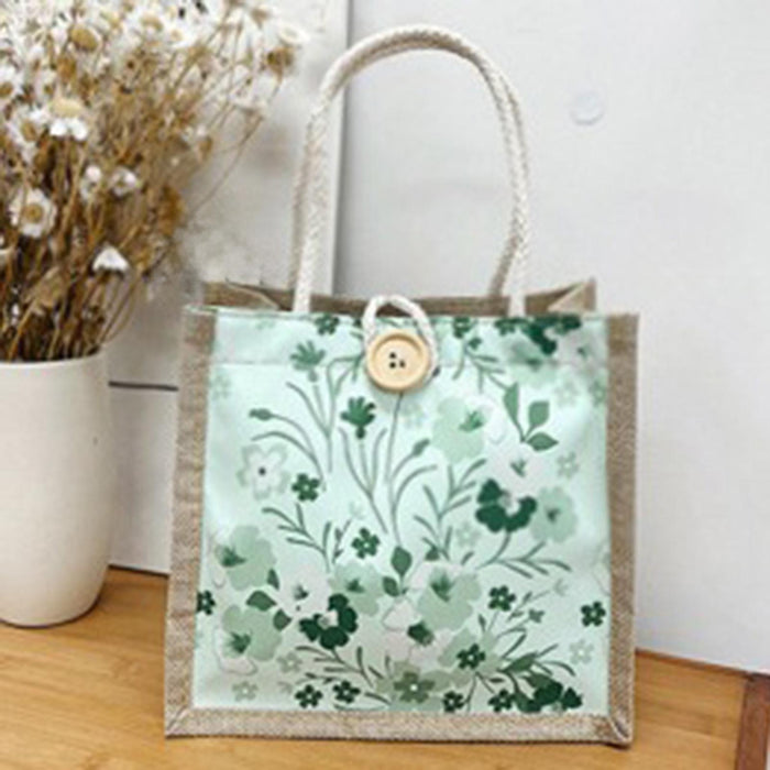 Crofta Womens Tote Bag Travel Tote Casual Handbag for Working Leisure Spring Summer Green with Button