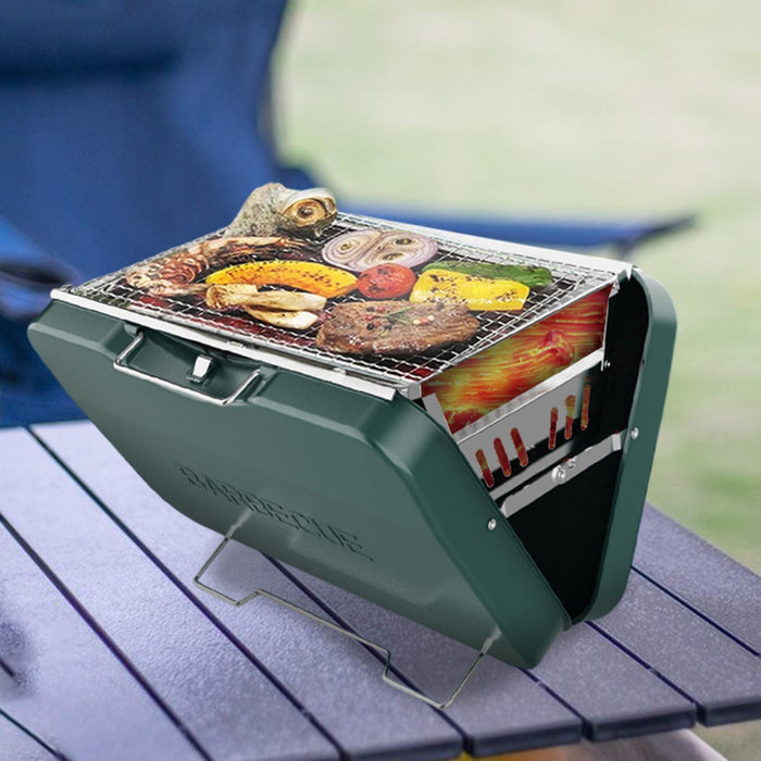 Crofta Foldable Grill Compact Stable Firepit Barbecue Grill for Outdoor Hiking Yard