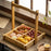 Crofta Bamboo Nuts Platter Tray with Top Handle Food Platter for Home Party Wedding