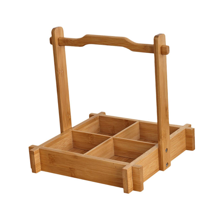 Crofta Bamboo Serving Tray Portable Snack Basket for Teahouse Restaurant Countertop