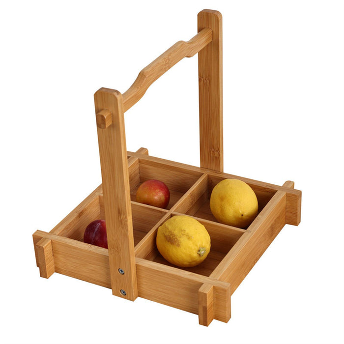 Crofta Bamboo Serving Tray Portable Snack Basket for Teahouse Restaurant Countertop