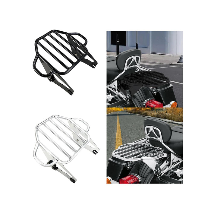 Crofta Detachable Two up Luggage Rack for Harley Davidson Street Glide Touring Black