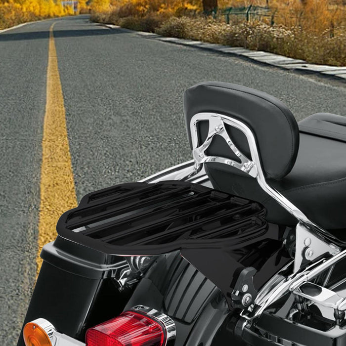 Crofta Detachable Two up Luggage Rack for Harley Davidson Street Glide Touring Black