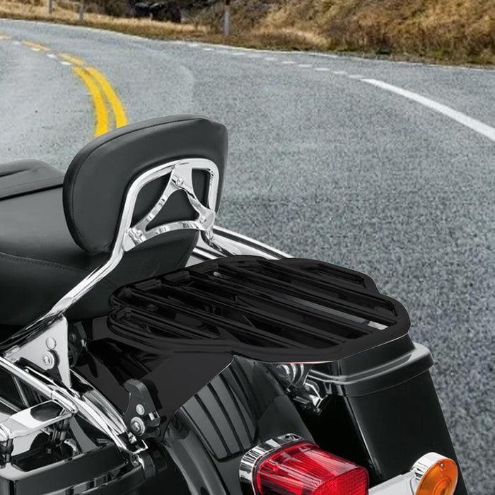 Crofta Detachable Two up Luggage Rack for Harley Davidson Street Glide Touring Black