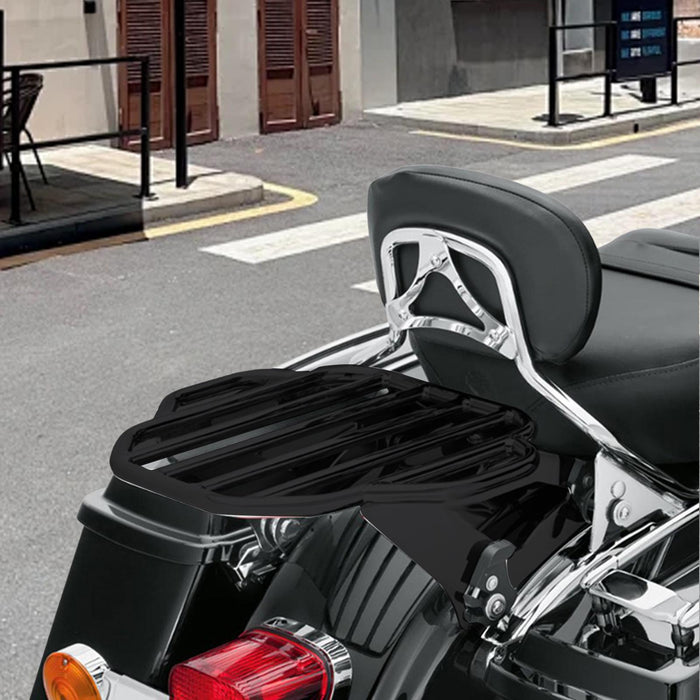 Crofta Detachable Two up Luggage Rack for Harley Davidson Street Glide Touring Black