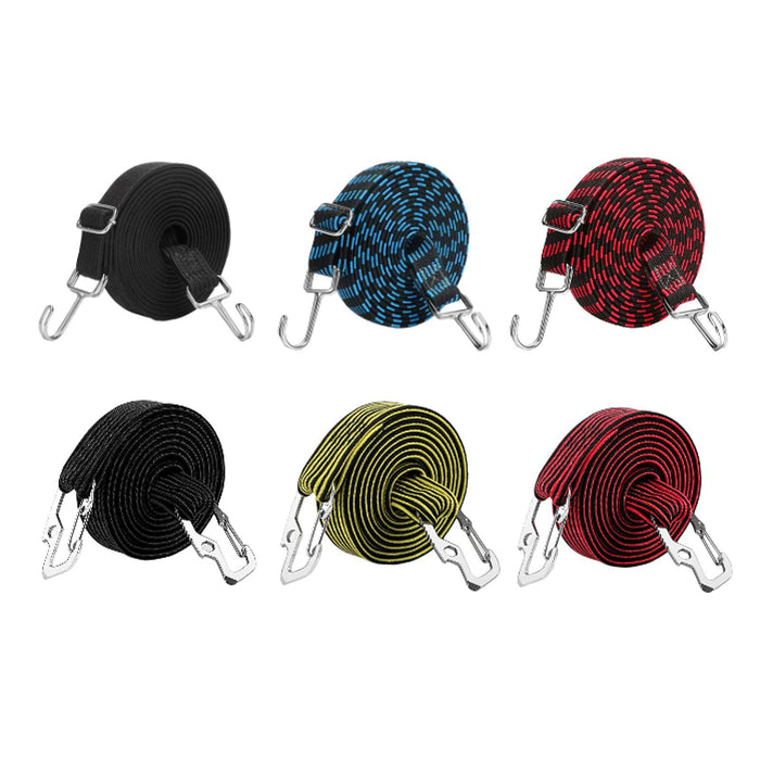 Crofta Elastic Luggage Rope Straps Bungee Cords for Tents, Heavy Objects Latex Core Red Black 5m