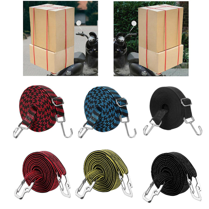 Crofta Elastic Luggage Rope Straps Bungee Cords for Tents, Heavy Objects Latex Core Red Black 5m