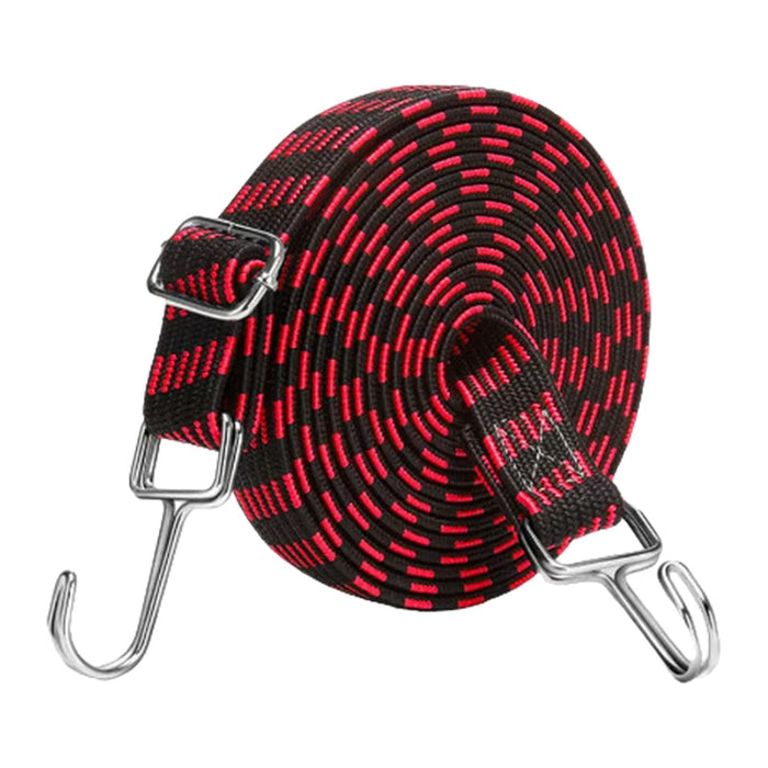 Crofta Elastic Luggage Rope Straps Bungee Cords for Tents, Heavy Objects Latex Core Red Black 5m