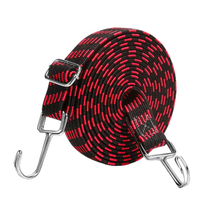 Crofta Elastic Luggage Rope Straps Bungee Cords for Tents, Heavy Objects Latex Core Red Black 5m