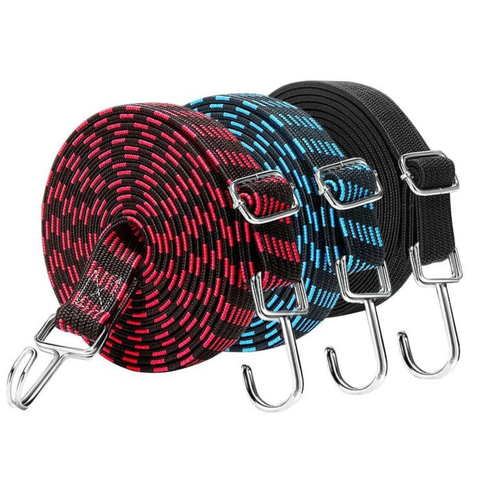 Crofta Elastic Luggage Rope Straps Bungee Cords for Tents, Heavy Objects Latex Core Red Black 5m