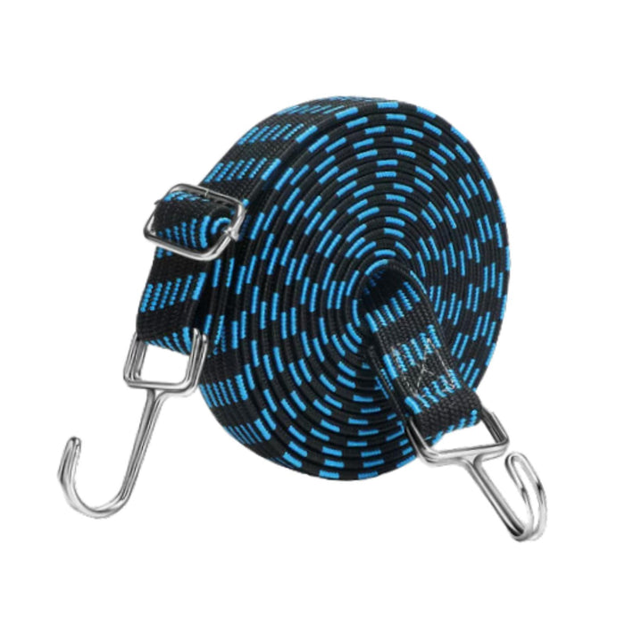 Crofta Elastic Luggage Rope Straps Bungee Cords for Tents, Heavy Objects Latex Core Blue Black 5m