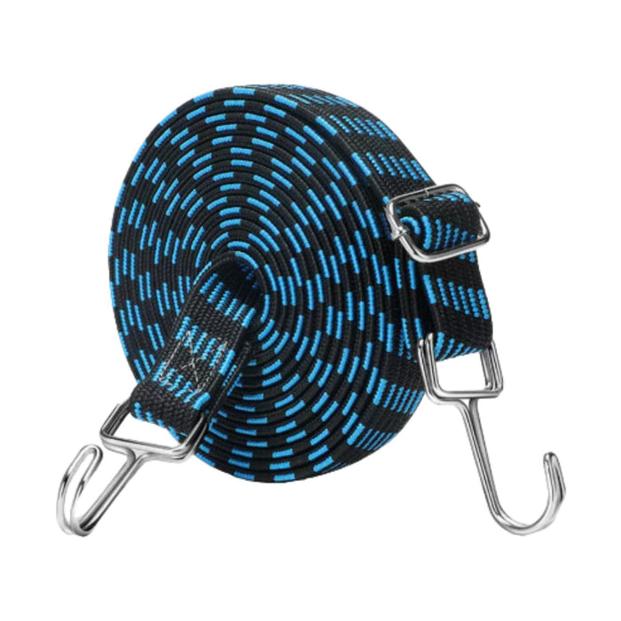 Crofta Elastic Luggage Rope Straps Bungee Cords for Tents, Heavy Objects Latex Core Blue Black 5m