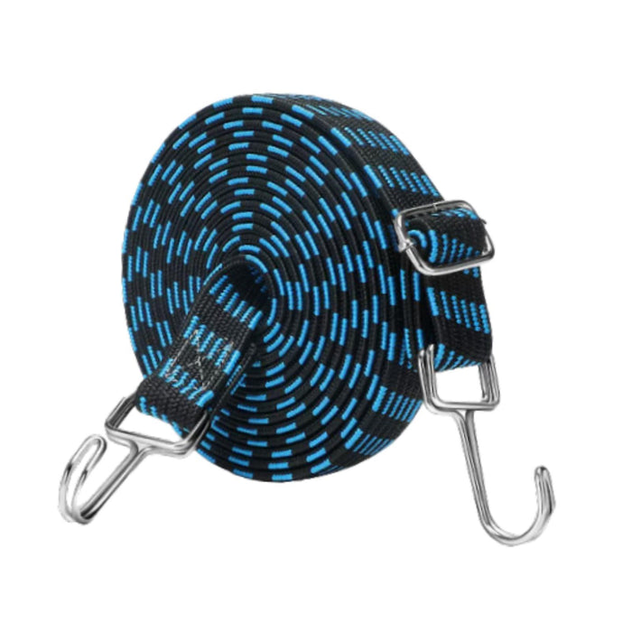 Crofta Elastic Luggage Rope Straps Bungee Cords for Tents, Heavy Objects Latex Core Blue Black 5m