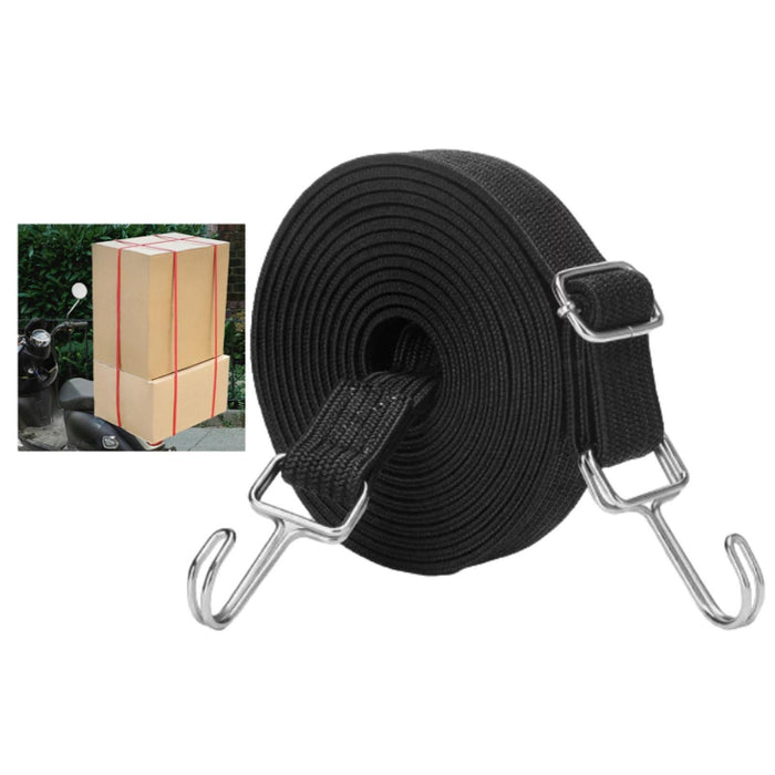 Crofta Elastic Luggage Rope Straps Bungee Cords for Tents, Heavy Objects Latex Core Black 5m