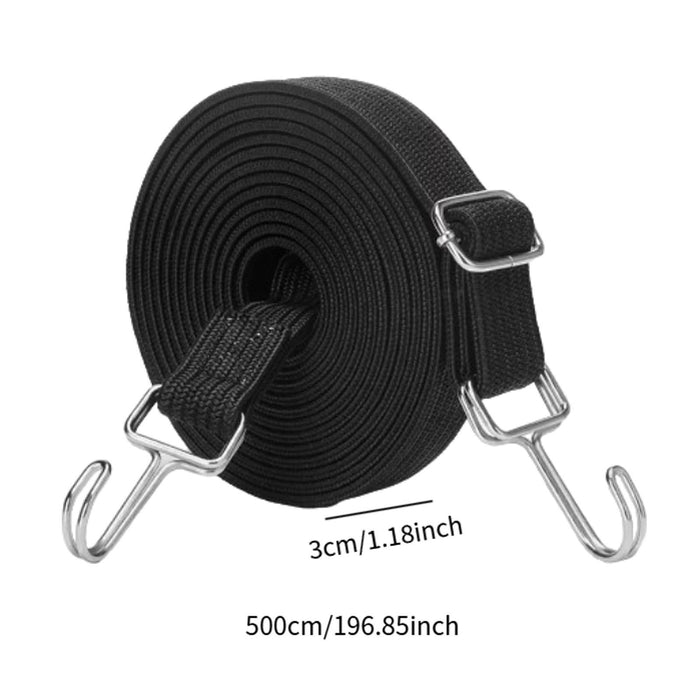 Crofta Elastic Luggage Rope Straps Bungee Cords for Tents, Heavy Objects Latex Core Black 5m