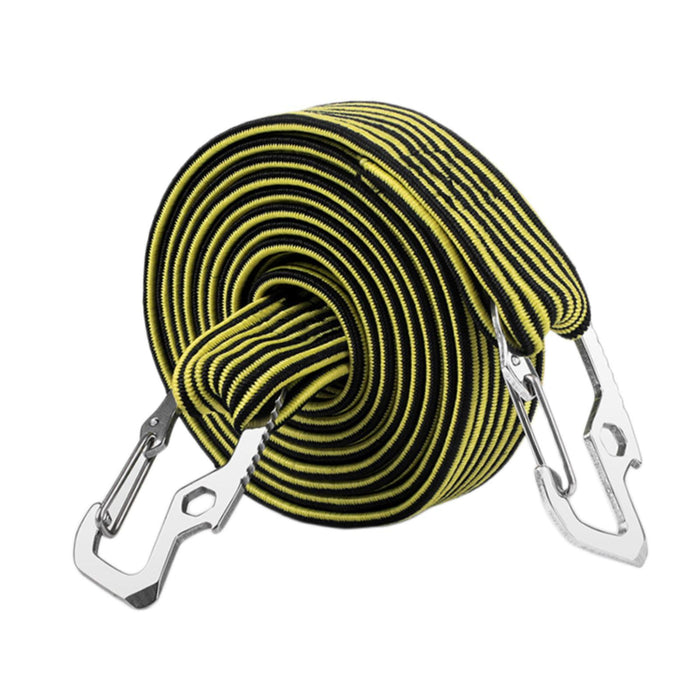 Crofta Elastic Luggage Rope Straps Bungee Cords for Tents, Heavy Objects Latex Core Yellow Black 2m