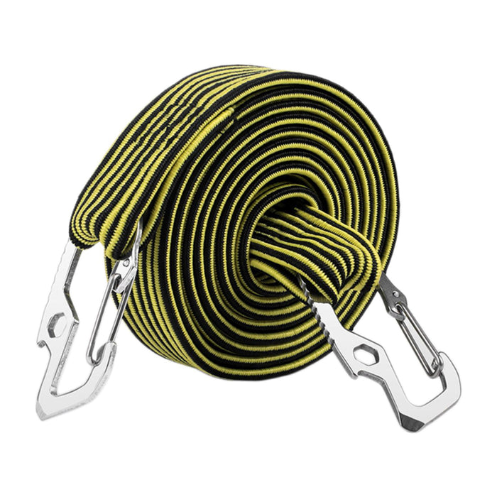 Crofta Elastic Luggage Rope Straps Bungee Cords for Tents, Heavy Objects Latex Core Yellow Black 2m