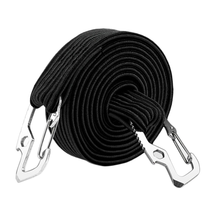 Crofta Elastic Luggage Rope Straps Bungee Cords for Tents, Heavy Objects Latex Core Black 2m