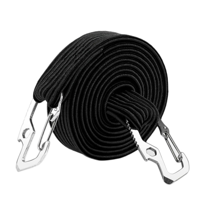 Crofta Elastic Luggage Rope Straps Bungee Cords for Tents, Heavy Objects Latex Core Black 2m