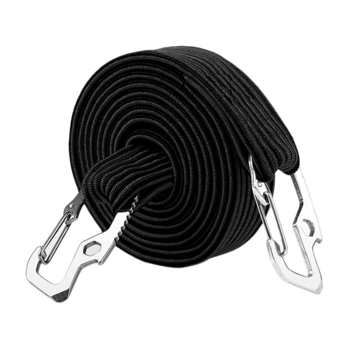 Crofta Elastic Luggage Rope Straps Bungee Cords for Tents, Heavy Objects Latex Core Black 2m