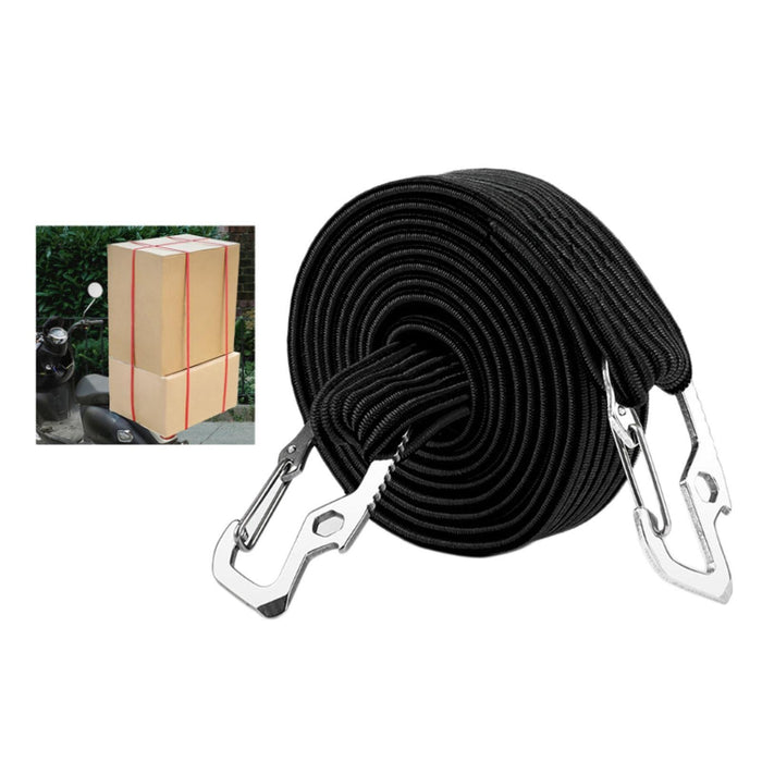 Crofta Elastic Luggage Rope Straps Bungee Cords for Tents, Heavy Objects Latex Core Black 2m