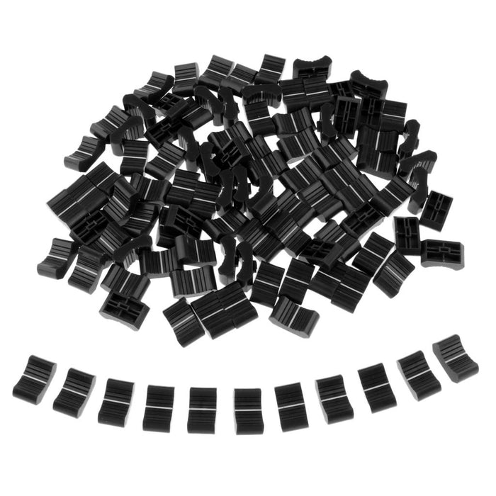 Crofta 100 Pieces Touch Sensitive Slider Mixer Fader Knob Caps 4mm Slot black