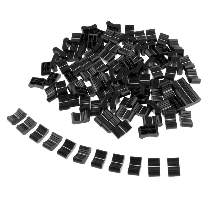 Crofta 100 Pieces Touch Sensitive Slider Mixer Fader Knob Caps 4mm Slot black