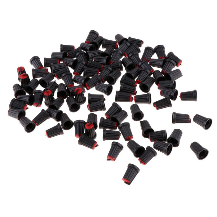 Crofta 100pcs 6mm Potentiometer Shaft Control Rotary Knob Cap Buttom 3Color red