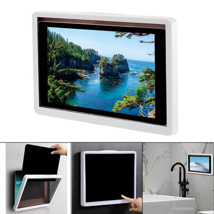 Crofta Waterproof Wall Tablet Holder Punch-Free Shell for Bathroom  Non-Rotating