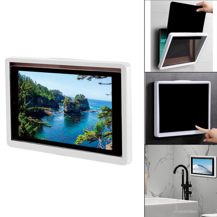 Crofta Waterproof Wall Tablet Holder Punch-Free Shell for Bathroom  Non-Rotating