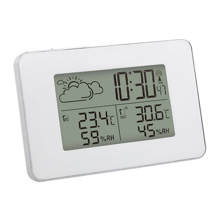 Crofta Weather Station Time Display Digital Thermometer for Home Office Living Room White