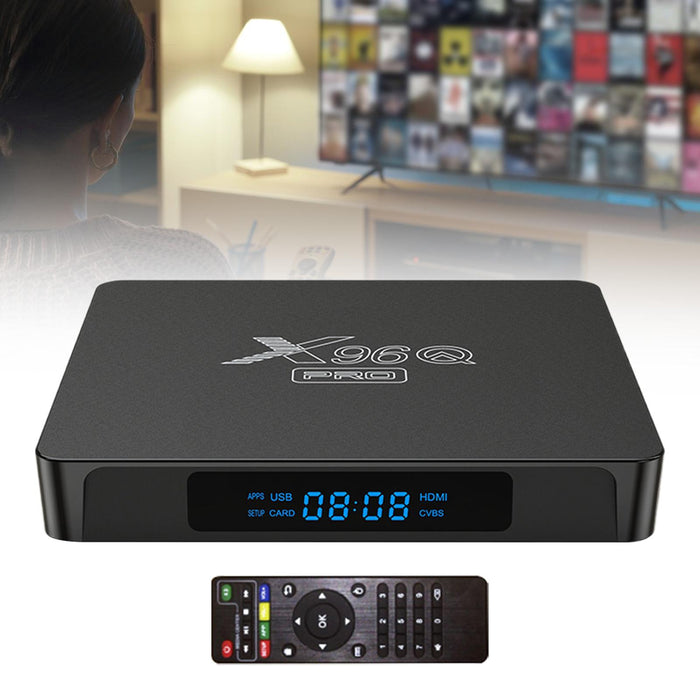 Crofta x96Q Pro TV Box AU Plug Easy to Use TV Top Box for Entertainment Home For 2GB and 16GB