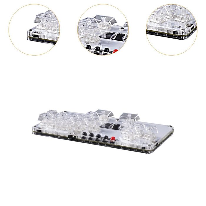 Crofta Mini Stickless Arcade Stick Portable Mini Game Keyboard for Gaming Device PC White