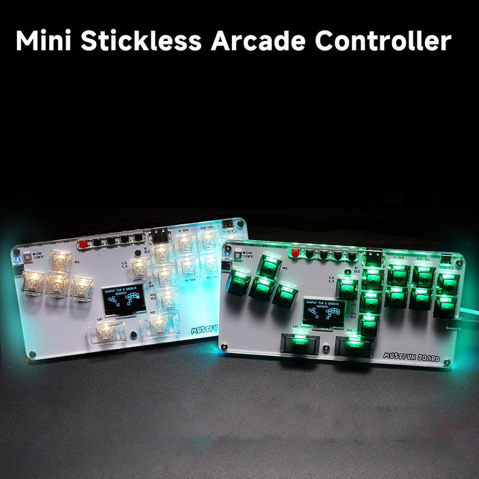 Crofta Mini Stickless Arcade Stick Portable Mini Game Keyboard for Gaming Device PC White