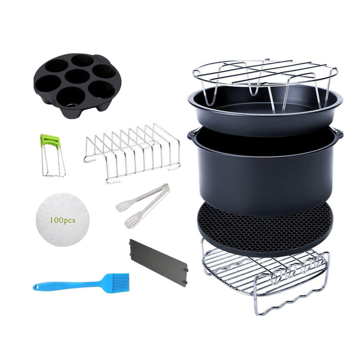 Crofta 12pcs/set 8" Air Fryer Accessories 4.2QT-6.8QT Skewers Rack Baking Papers package 1