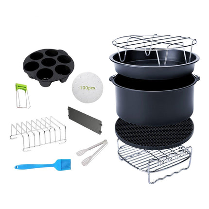 Crofta 12pcs/set 8" Air Fryer Accessories 4.2QT-6.8QT Skewers Rack Baking Papers package 1